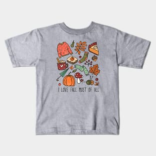 I Love Fall Most Of All Kids T-Shirt